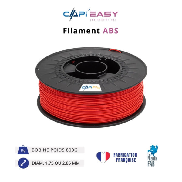 CAPIFIL-Filament 3D ABS 800g coloris rouge