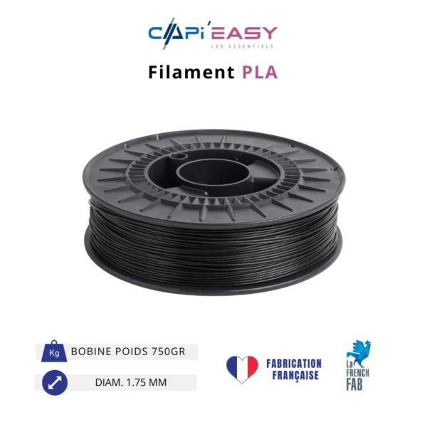 CAPIFIL-Filament 3D PLA Noir pailleté 750gr